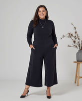 Pantalon noir évasé en coton biologique fait au Québec