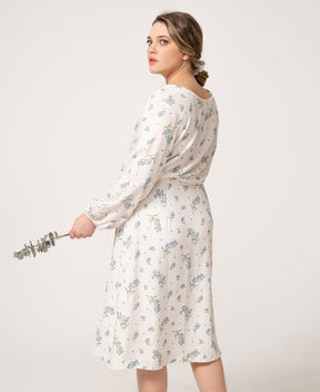 Jupe portefeuille robe fleurie fait au Québec en coton biologique