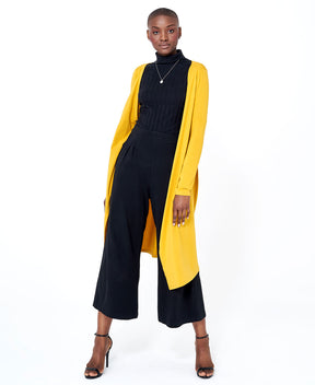 Robe portefeuille ajustable fabriquée au Québec en coton bio jaune